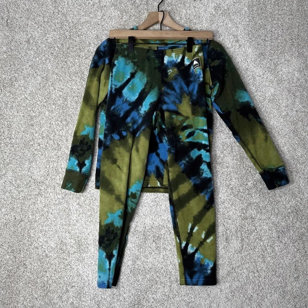 Burton Youth Kids M Lightweight Snowboard Ski 1st Base Layer Set Tie-Dye